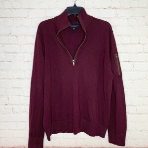 Banana Republic Red Zip Up Sweater